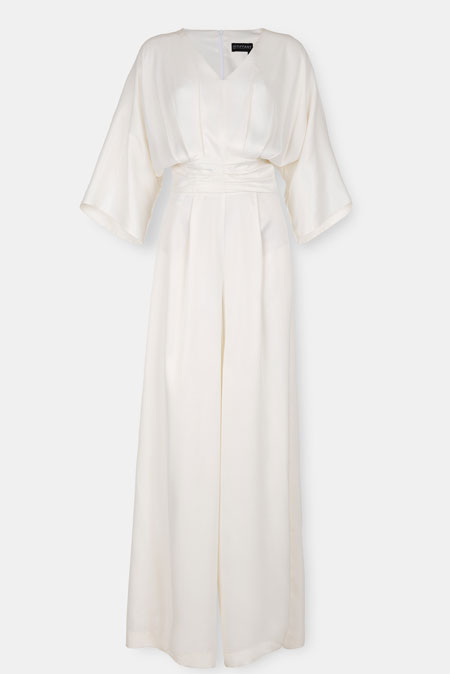 Kombinezon sa naglašenim strukom i širokim nogavicama Tiffany Production